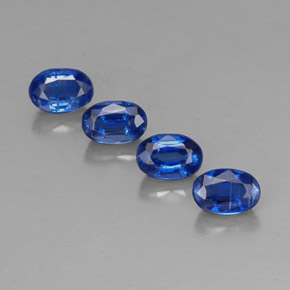 캐럿 천연 딥 블루 카이아나이트 보석, 타원형 컷, 6.1×4.2 mm, VS-SI