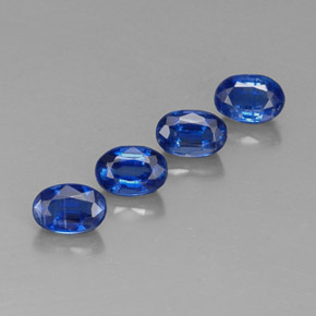 캐럿 천연 딥 블루 카이아나이트 보석, 타원형 컷, 6.1×4.2 mm, VS-SI