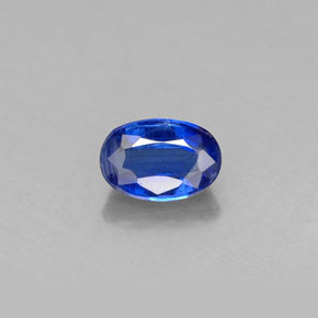 0.71캐럿 천연 딥 블루 카이아나이트, 타원형 컷, 6.2×4.2 mm, VS-SI