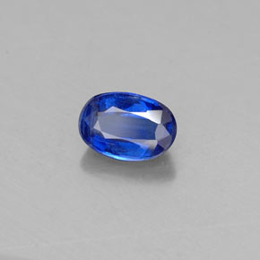0.71캐럿 천연 딥 블루 카이아나이트, 타원형 컷, 6.2×4.2 mm, VS-SI
