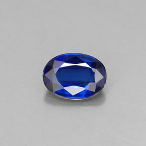 0.94캐럿 천연 딥 블루 카이아나이트, 타원형 컷, 7×5.1 mm, VS