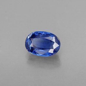 0.72캐럿 천연 딥 블루 카이아나이트, 타원형 컷, 6×4.3 mm, VS-SI