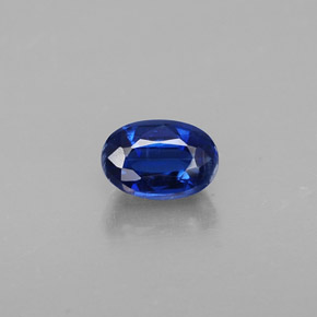0.84캐럿 천연 딥 블루 카이아나이트, 타원형 컷, 6.2×4.2 mm, VS-SI