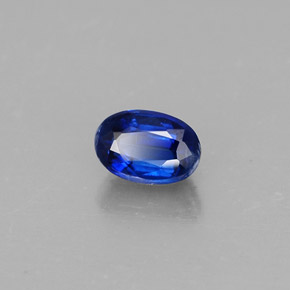 0.84캐럿 천연 딥 블루 카이아나이트, 타원형 컷, 6.2×4.2 mm, VS-SI