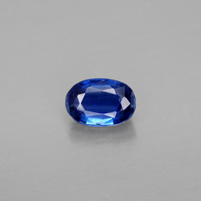 0.80캐럿 천연 딥 블루 카이아나이트, 타원형 컷, 6.2×4.2 mm, VS-SI