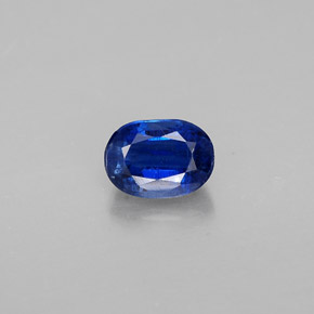 0.93캐럿 천연 딥 블루 카이아나이트, 타원형 컷, 6.3×4.5 mm, VS-SI