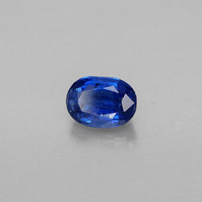 0.93캐럿 천연 딥 블루 카이아나이트, 타원형 컷, 6.3×4.5 mm, VS-SI