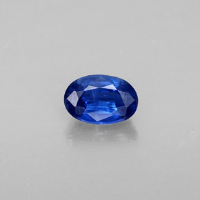 0.69캐럿 천연 딥 블루 카이아나이트, 타원형 컷, 6.1×4.1 mm, SI