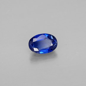 0.68캐럿 천연 딥 블루 카이아나이트, 타원형 컷, 6×4.1 mm, VS