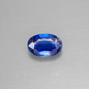 0.58캐럿 천연 딥 블루 카이아나이트, 타원형 컷, 6.2×4.1 mm, VS-SI