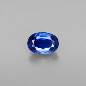 0.71캐럿 천연 딥 블루 카이아나이트, 타원형 컷, 6.1×4.3 mm, VS