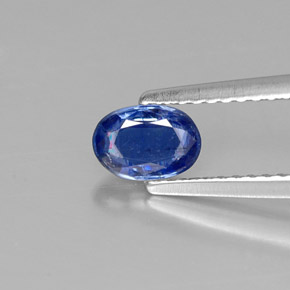 0.61캐럿 천연 딥 블루 카이아나이트, 타원형 컷, 6.2×4.3 mm, SI