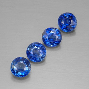 캐럿 천연 블루 카이아나이트 보석, 라운드 컷, 4.91 mm, SI