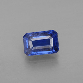 0.82캐럿 천연 블루 카이아나이트, 에메랄드 컷, 6.2×4.1 mm, VS-SI