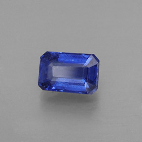 0.82캐럿 천연 블루 카이아나이트, 에메랄드 컷, 6.2×4.1 mm, VS-SI
