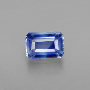 0.96캐럿 천연 블루 카이아나이트, 에메랄드 컷, 6.1×4.3 mm, VS
