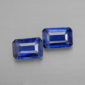 캐럿 천연 블루 카이아나이트 보석, 에메랄드 컷, 6.1×4.2 mm, VS-SI