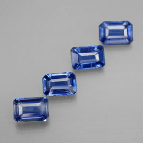 캐럿 천연 블루 카이아나이트 보석, 에메랄드 컷, 6.1×4.2 mm, VS-SI