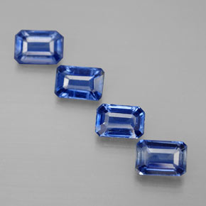 캐럿 천연 블루 카이아나이트 보석, 에메랄드 컷, 6.1×4.2 mm, VS-SI