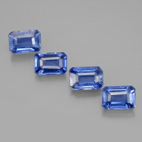 캐럿 천연 블루 카이아나이트 보석, 에메랄드 컷, 6.2×4.2 mm, VS-SI