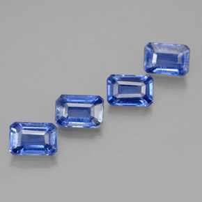 캐럿 천연 블루 카이아나이트 보석, 에메랄드 컷, 6.2×4.2 mm, VS-SI