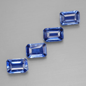 캐럿 천연 블루 카이아나이트 보석, 에메랄드 컷, 6.2×4.1 mm, VS-SI