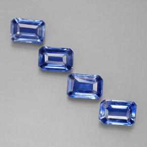 캐럿 천연 블루 카이아나이트 보석, 에메랄드 컷, 6.2×4.1 mm, VS-SI