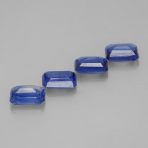 캐럿 천연 블루 카이아나이트 보석, 에메랄드 컷, 6.2×4.1 mm, VS-SI