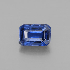 0.88캐럿 천연 블루 카이아나이트, 에메랄드 컷, 6.2×4.1 mm, VS-SI