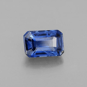 0.88캐럿 천연 블루 카이아나이트, 에메랄드 컷, 6.2×4.1 mm, VS-SI