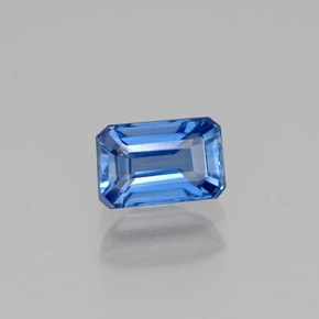 0.76캐럿 천연 블루 카이아나이트, 에메랄드 컷, 6×3.9 mm, VS