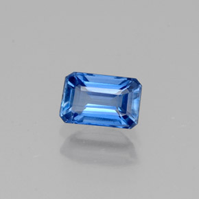 0.76캐럿 천연 블루 카이아나이트, 에메랄드 컷, 6×3.9 mm, VS