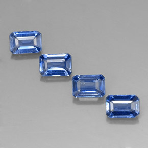 캐럿 천연 블루 카이아나이트 보석, 에메랄드 컷, 6.1×4.2 mm, VS-SI
