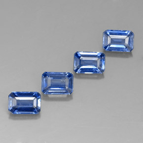 캐럿 천연 블루 카이아나이트 보석, 에메랄드 컷, 6.1×4.2 mm, VS-SI