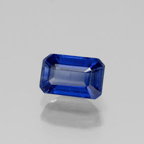 0.86캐럿 천연 블루 카이아나이트, 에메랄드 컷, 6.2×4 mm, VS-SI