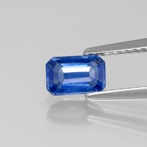 0.75캐럿 천연 블루 카이아나이트, 에메랄드 컷, 6.2×4 mm, VS-SI