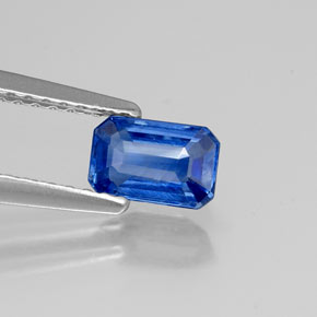 0.75캐럿 천연 블루 카이아나이트, 에메랄드 컷, 6.2×4 mm, VS-SI