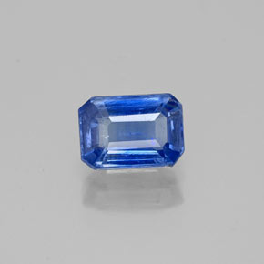 0.81캐럿 천연 블루 카이아나이트, 에메랄드 컷, 6.1×4.3 mm, VS-SI
