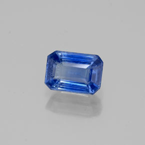 0.81캐럿 천연 블루 카이아나이트, 에메랄드 컷, 6.1×4.3 mm, VS-SI