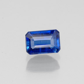 0.90캐럿 천연 블루 카이아나이트, 에메랄드 컷, 6.1×4.2 mm, VS-SI