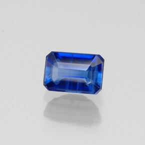 0.90캐럿 천연 블루 카이아나이트, 에메랄드 컷, 6.1×4.2 mm, VS-SI