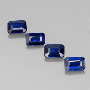 캐럿 천연 딥 블루 카이아나이트 보석, 에메랄드 컷, 6.1×4.1 mm, VS-SI