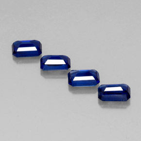 캐럿 천연 딥 블루 카이아나이트 보석, 에메랄드 컷, 6.1×4.1 mm, VS-SI