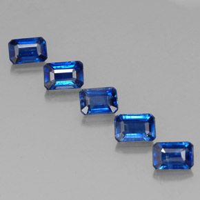 캐럿 천연 블루 카이아나이트 보석, 에메랄드 컷, 6×4.1 mm, VS-SI