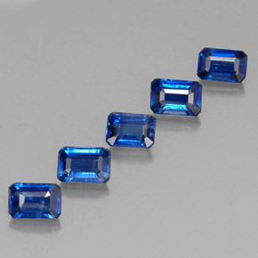 캐럿 천연 블루 카이아나이트 보석, 에메랄드 컷, 6×4.1 mm, VS-SI