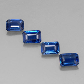 캐럿 천연 블루 카이아나이트 보석, 에메랄드 컷, 6.1×4.2 mm, VS-SI