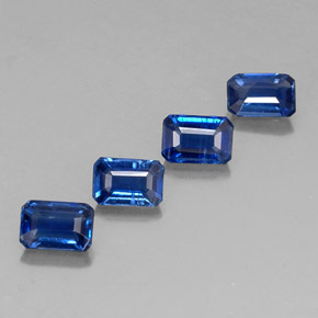 캐럿 천연 블루 카이아나이트 보석, 에메랄드 컷, 6.1×4.2 mm, VS-SI