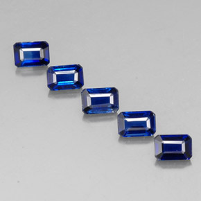 캐럿 천연 딥 블루 카이아나이트 보석, 에메랄드 컷, 6×4.2 mm, VS-SI