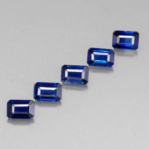 캐럿 천연 딥 블루 카이아나이트 보석, 에메랄드 컷, 6×4.2 mm, VS-SI