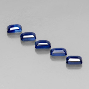 캐럿 천연 딥 블루 카이아나이트 보석, 에메랄드 컷, 6×4.2 mm, VS-SI